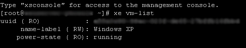 xe vm-list